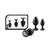 Blush Luxe 3-Piece Bling Plug Training Kit with White Gem Base Black