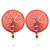 Bijoux de Nip Round Red Crystal Pasties w- Facet Beads