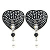 Bijoux de Nip Heart Black Crystal Pasties w- Beads